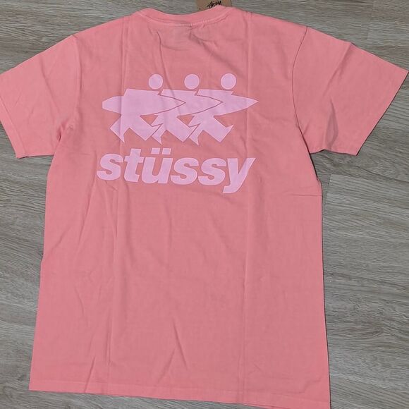 Stüssy Surfwalk Pigment Dyed Tee Coral Size M NWT - Picture 4 of 5